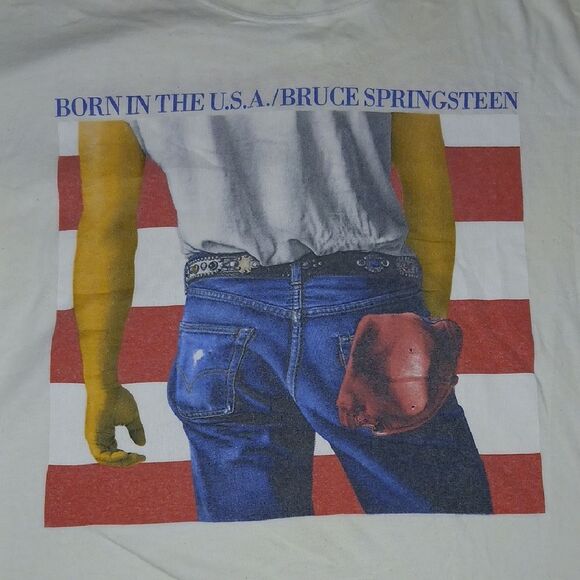 Vintage Bruce Springsteen White Graphic T-Shirt 1999 - Picture 2 of 7